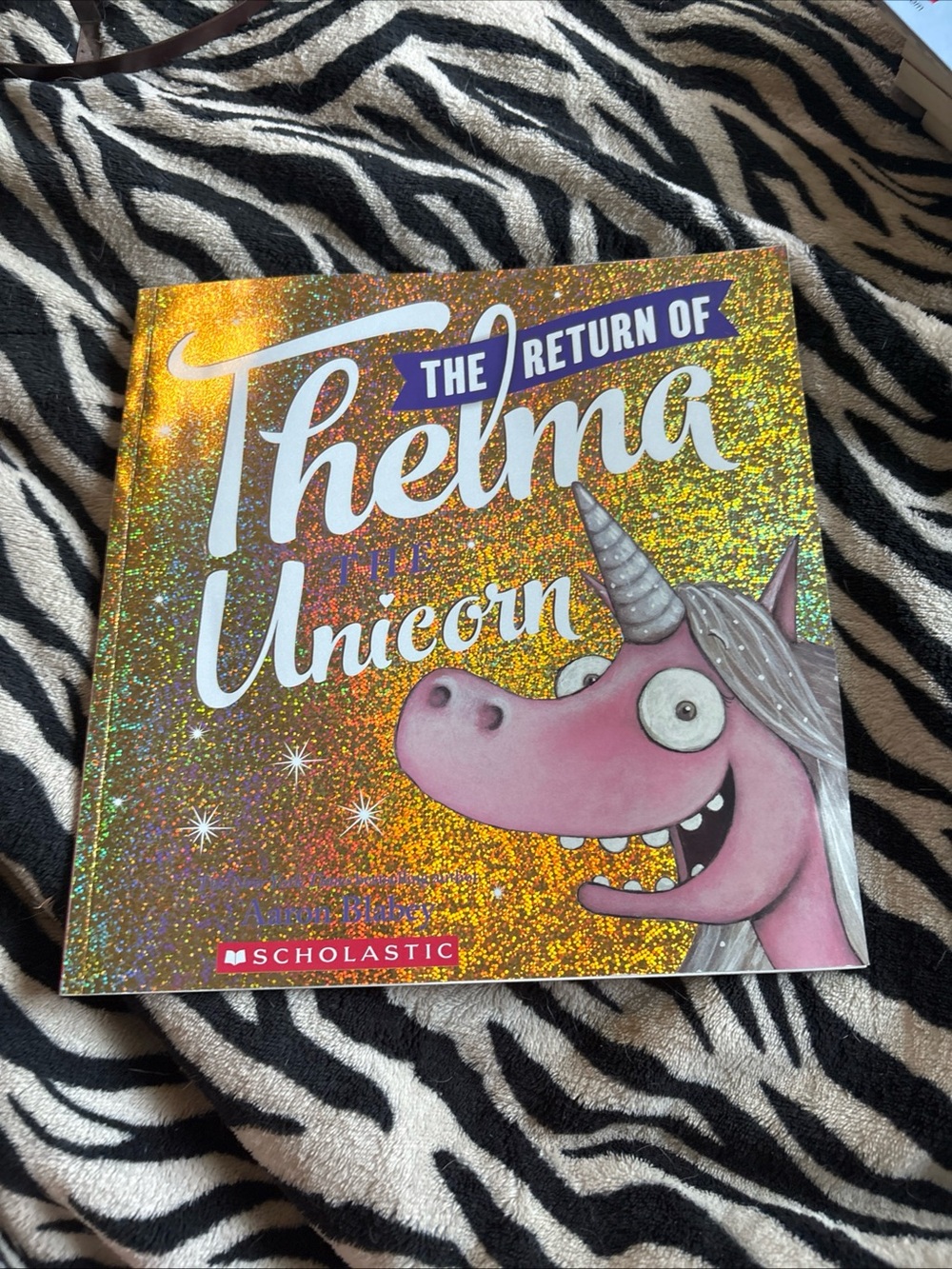 Scholastic Gold Glitter Cover with Pink Unicorn